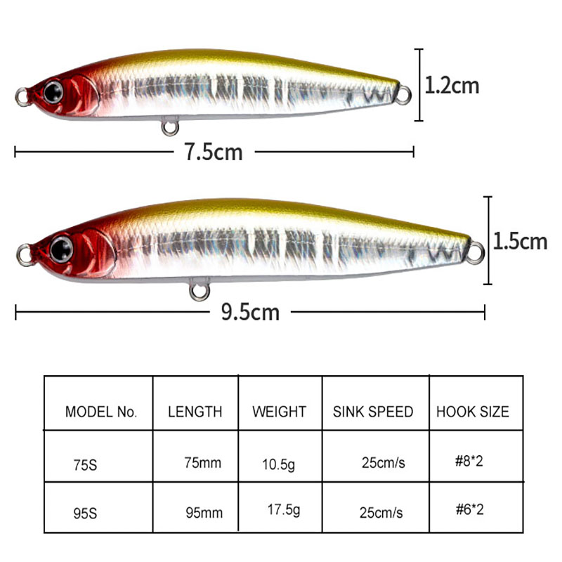 Water Sniper 10.5g 75mm Jerk P - Fishing Lure Jerkbait review and price